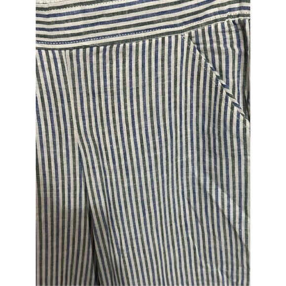 Women’s NWT Max Studio Striped Linen Blend Wide Leg Pants Size Large - Picture 2 of 7